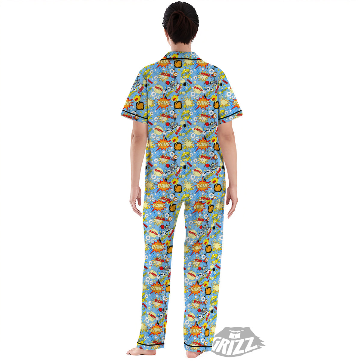 Comic Book Speech Bubbles Print Pattern Women's Pajamas Set-grizzshop