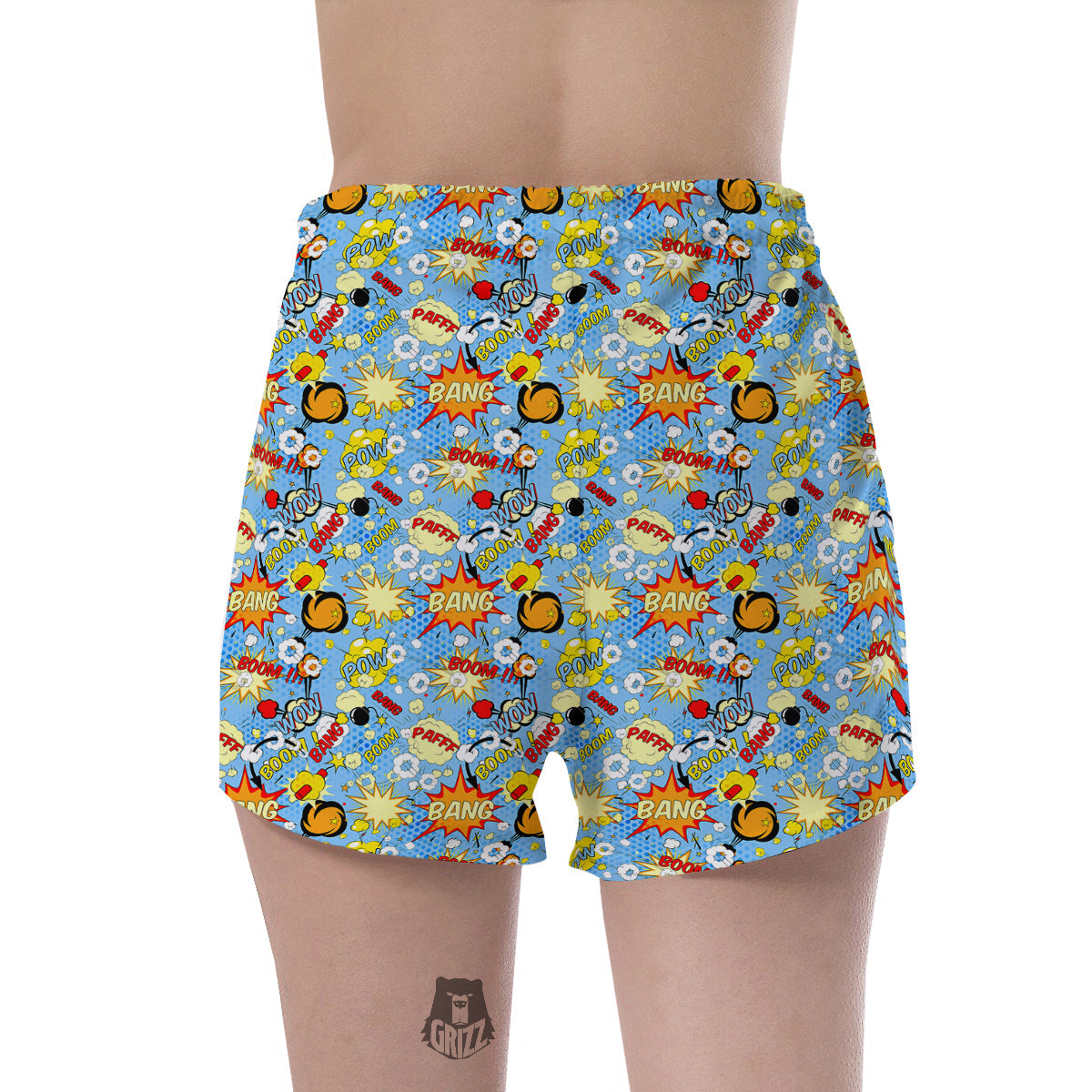 Comic Book Speech Bubbles Print Pattern Women's Shorts-grizzshop