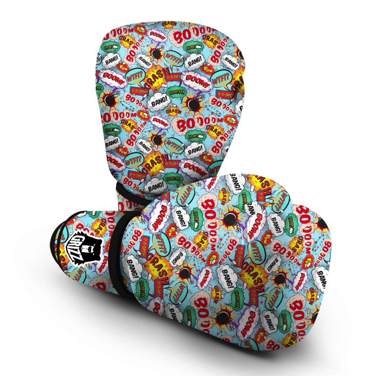 Comic Book Strip Pattern Print Boxing Gloves-grizzshop