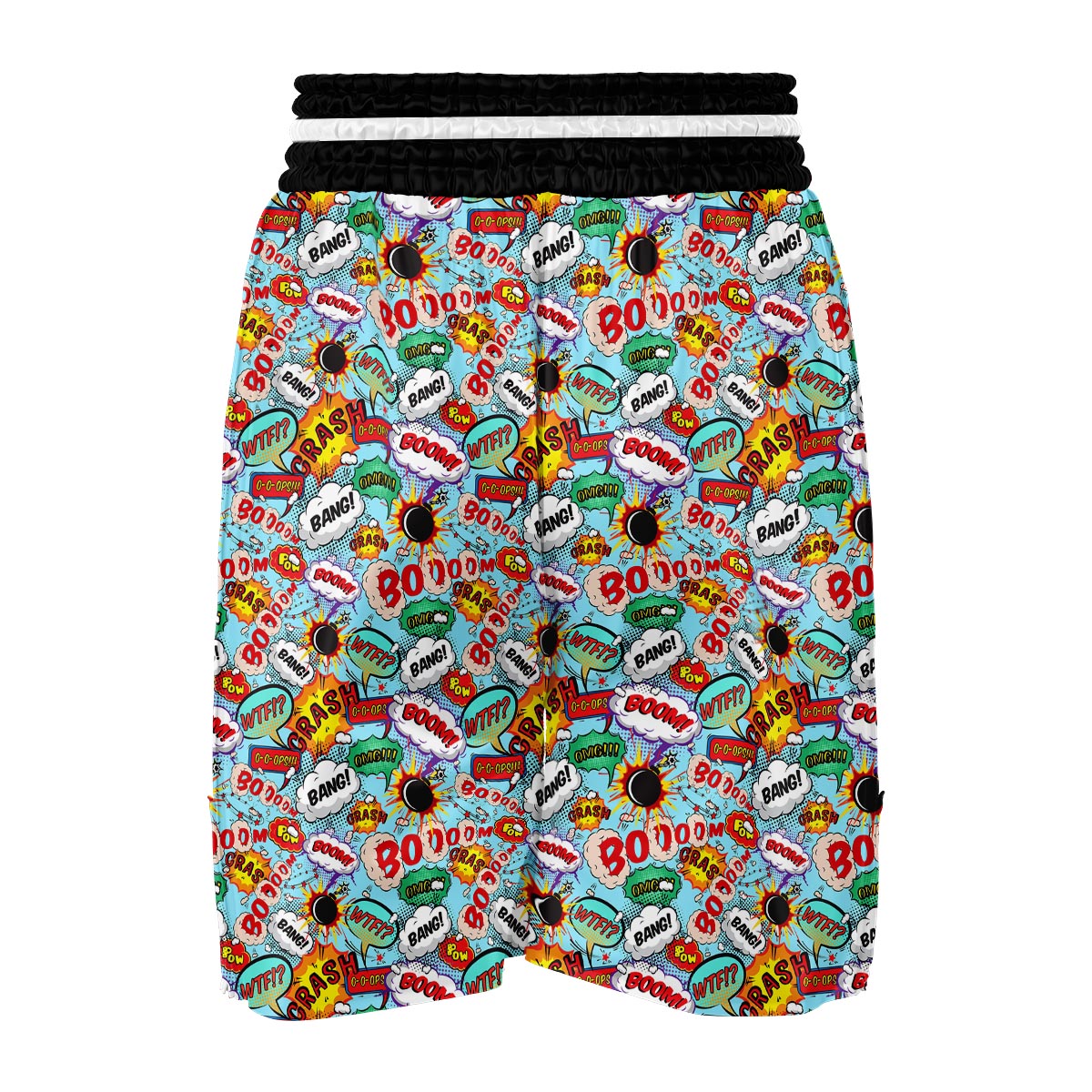 Comic Book Strip Pattern Print Boxing Shorts-grizzshop