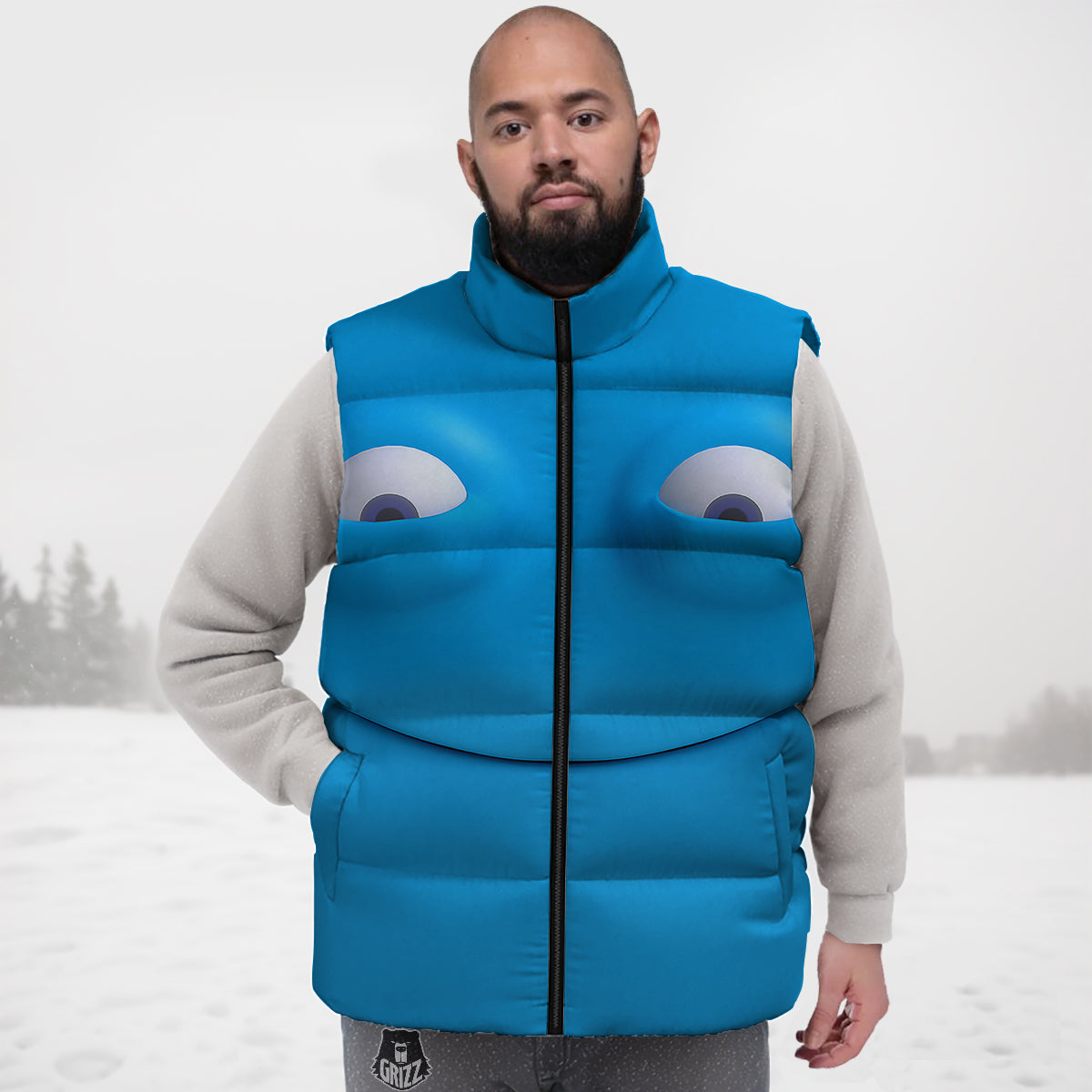 Comic Book Strip Pattern Print Down Vest-grizzshop