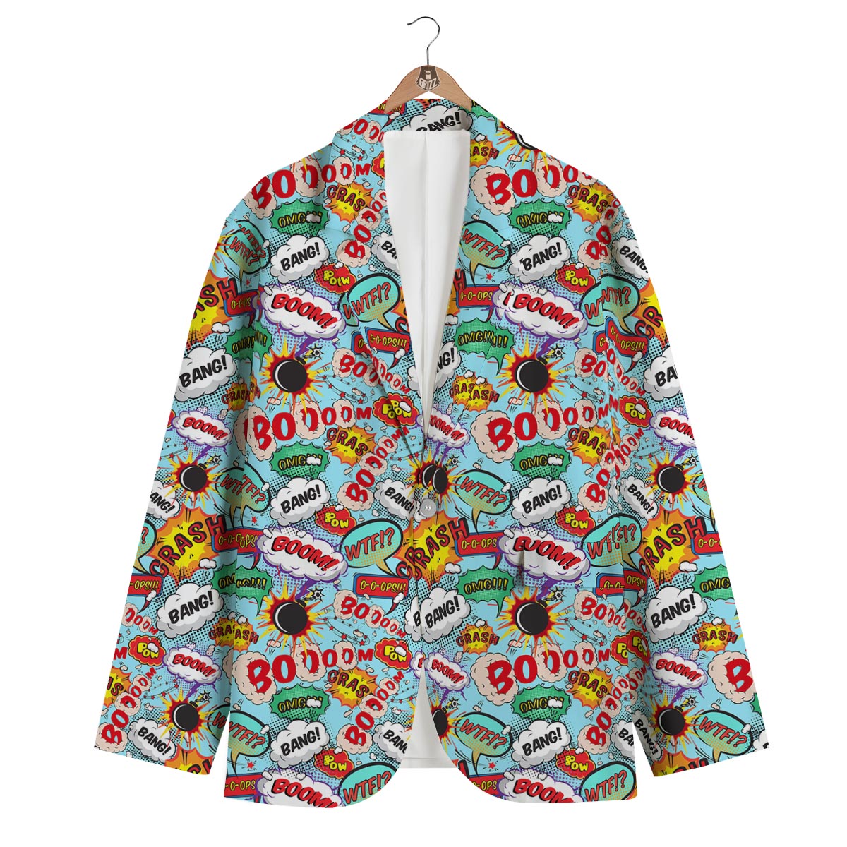 Comic Book Strip Pattern Print Men's Blazer-grizzshop