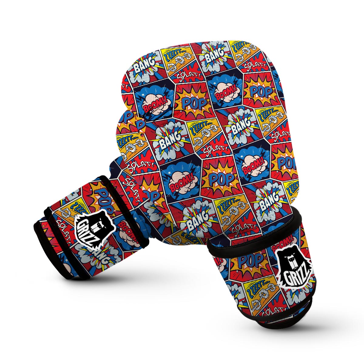 Comic Strip Book Pattern Print Boxing Gloves-grizzshop