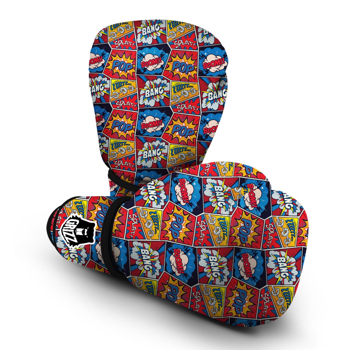 Comic Strip Book Pattern Print Boxing Gloves-grizzshop