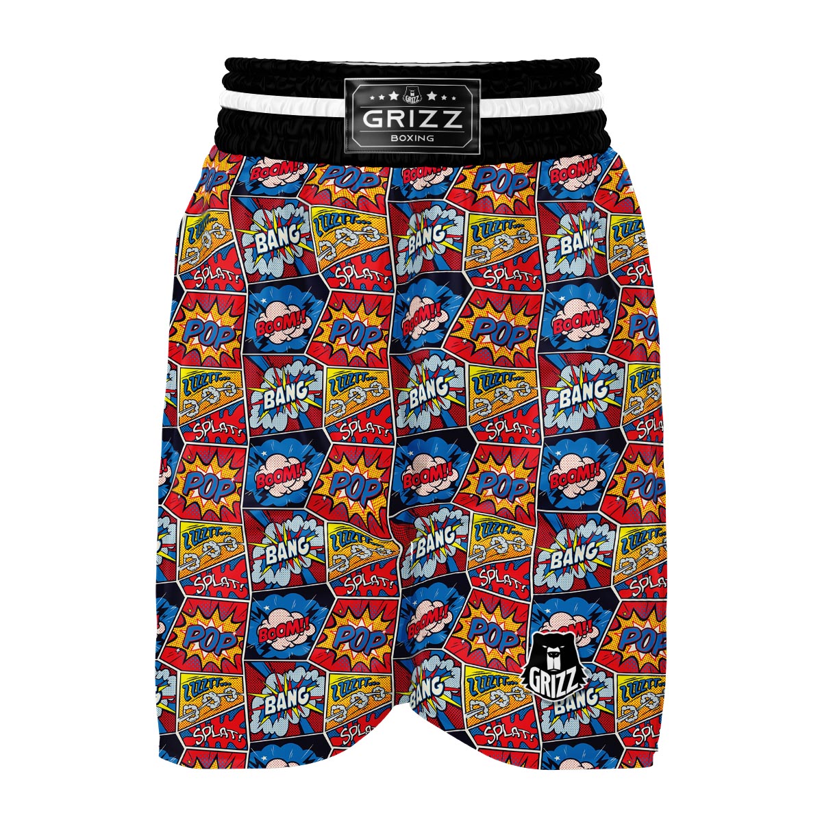 Comic Strip Book Pattern Print Boxing Shorts-grizzshop