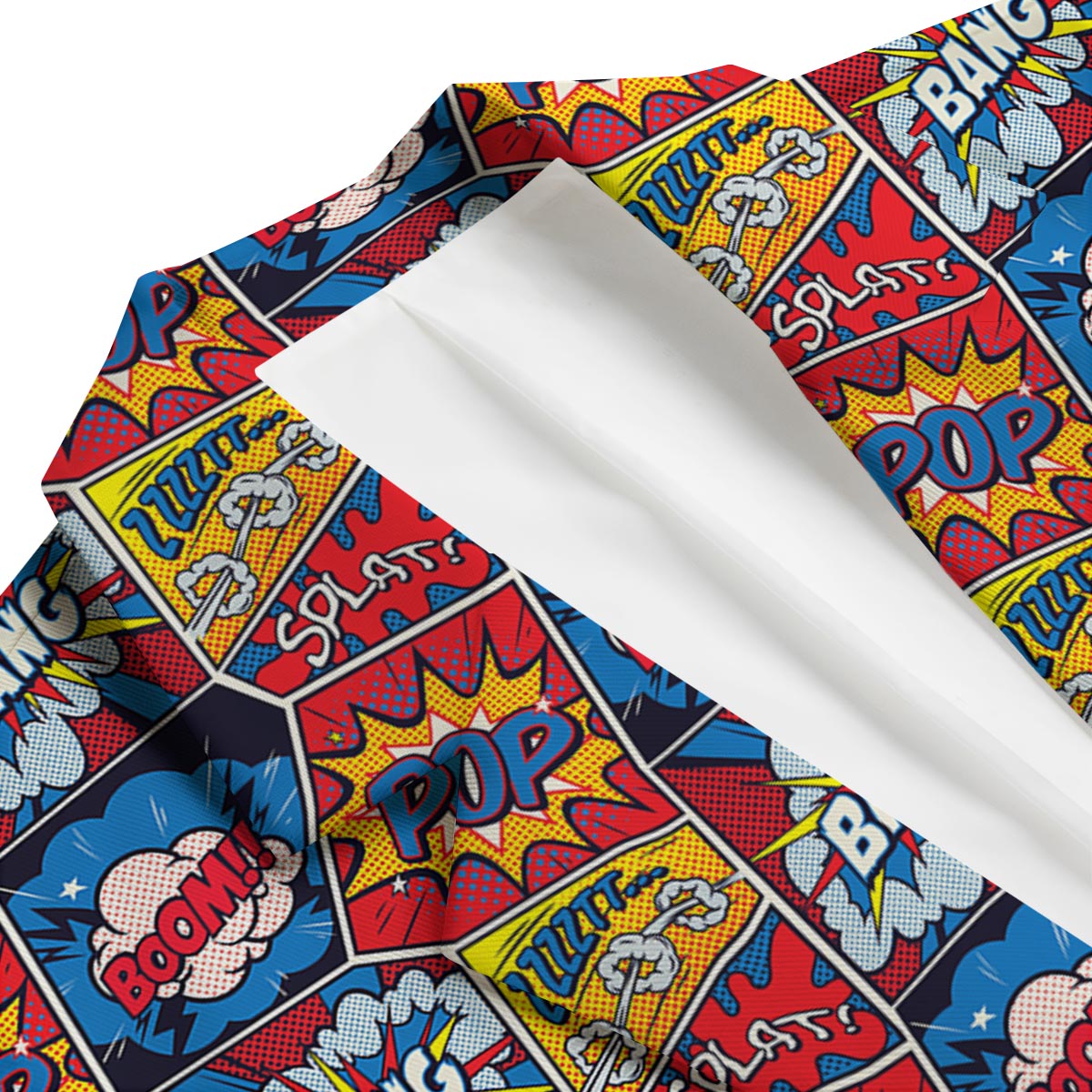 Comic Strip Book Pattern Print Men's Blazer-grizzshop