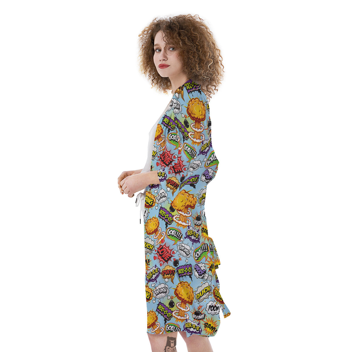 Comics Book Speech Print Pattern Kimono-grizzshop