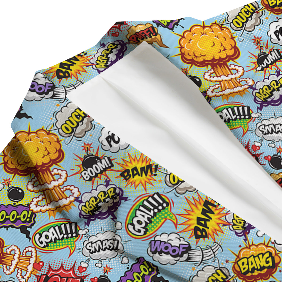 Comics Book Speech Print Pattern Men's Blazer-grizzshop