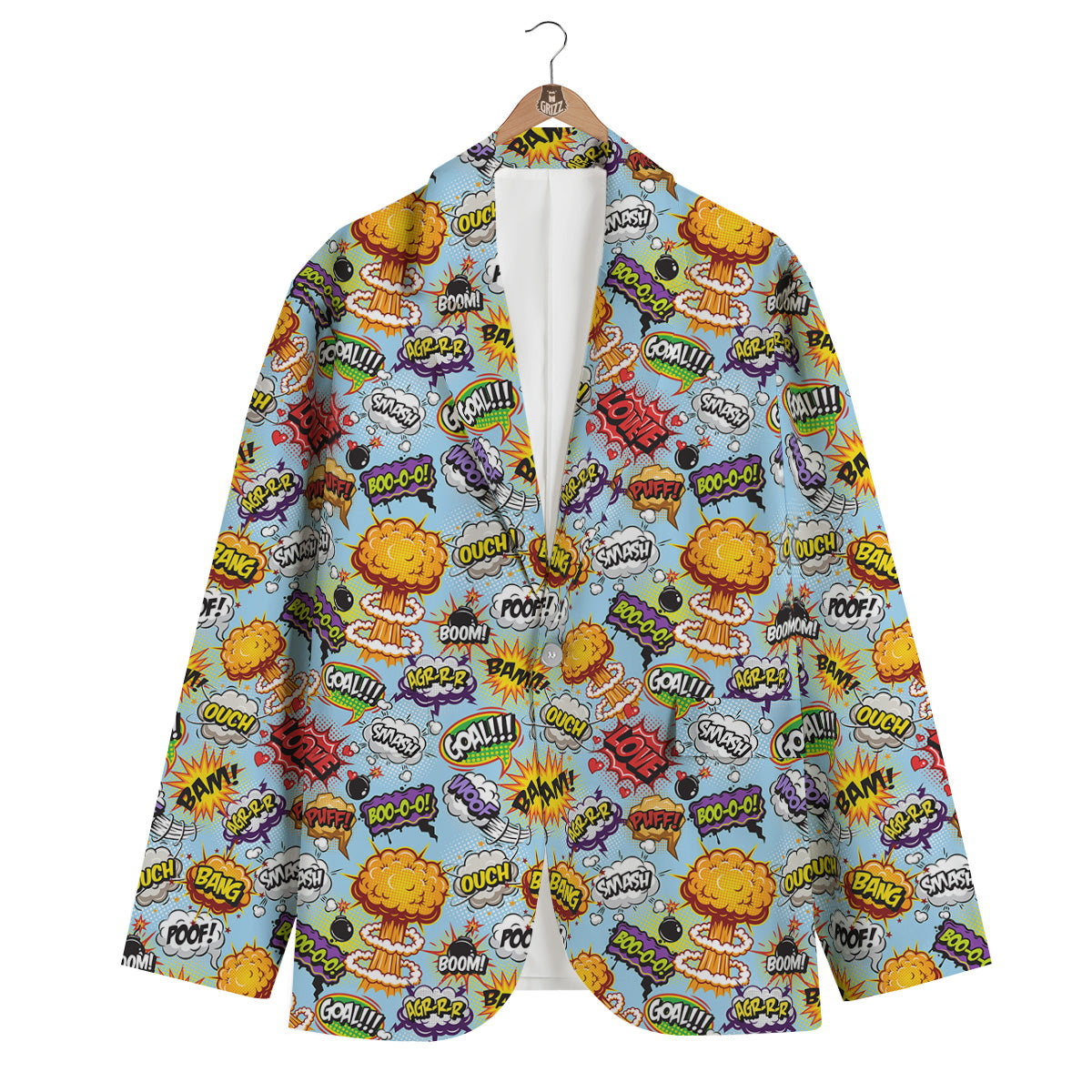 Comics Book Speech Print Pattern Men's Blazer-grizzshop