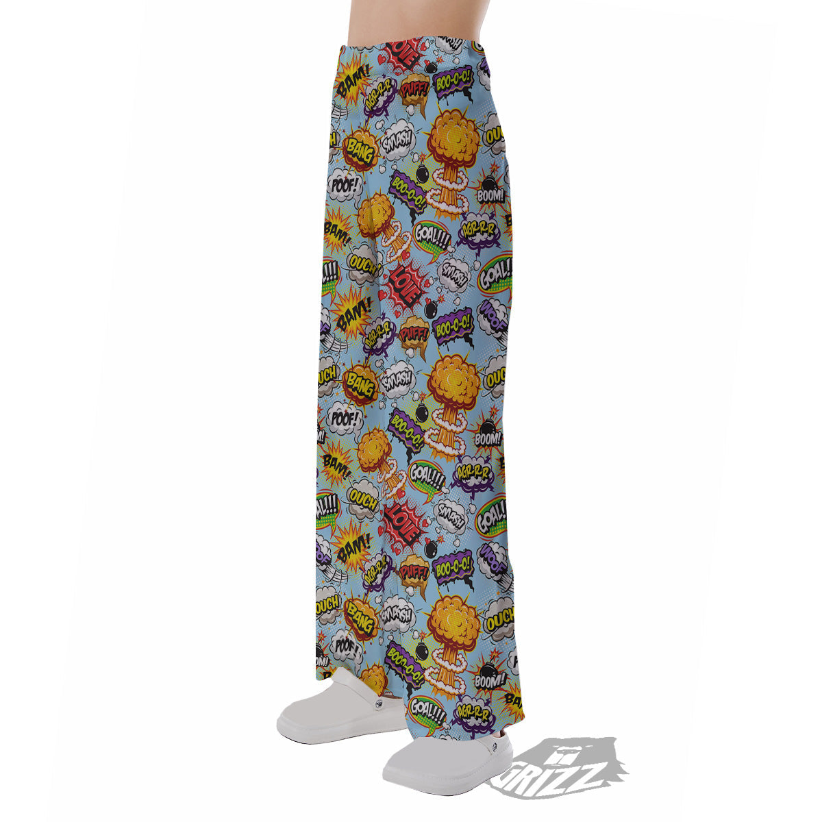Comics Book Speech Print Pattern Pajama Pants-grizzshop