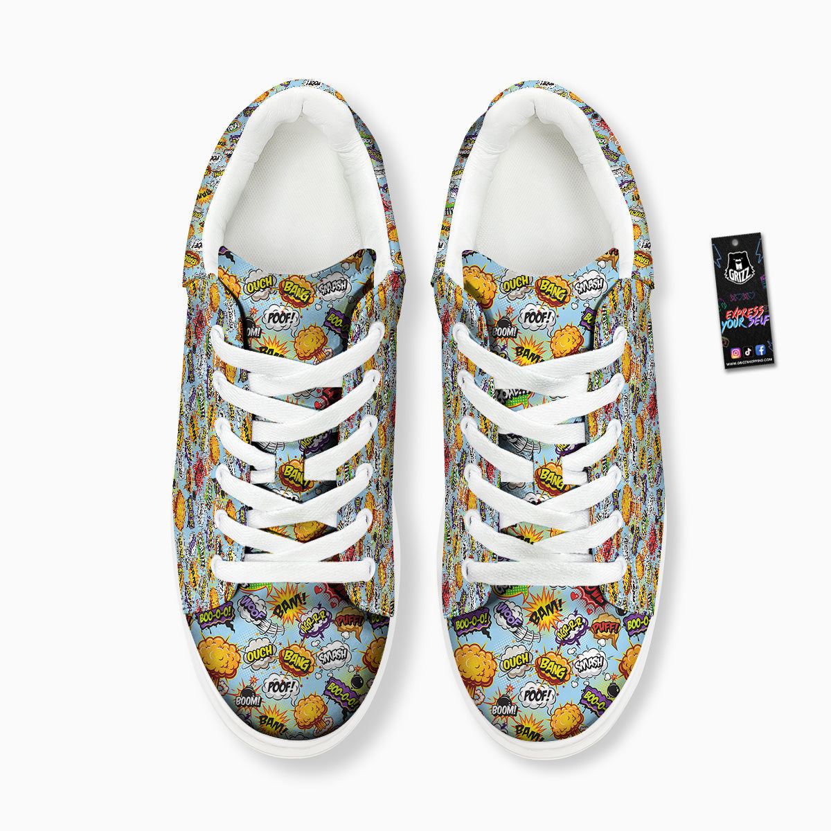 Comics Book Speech Print Pattern Platform Shoes-grizzshop
