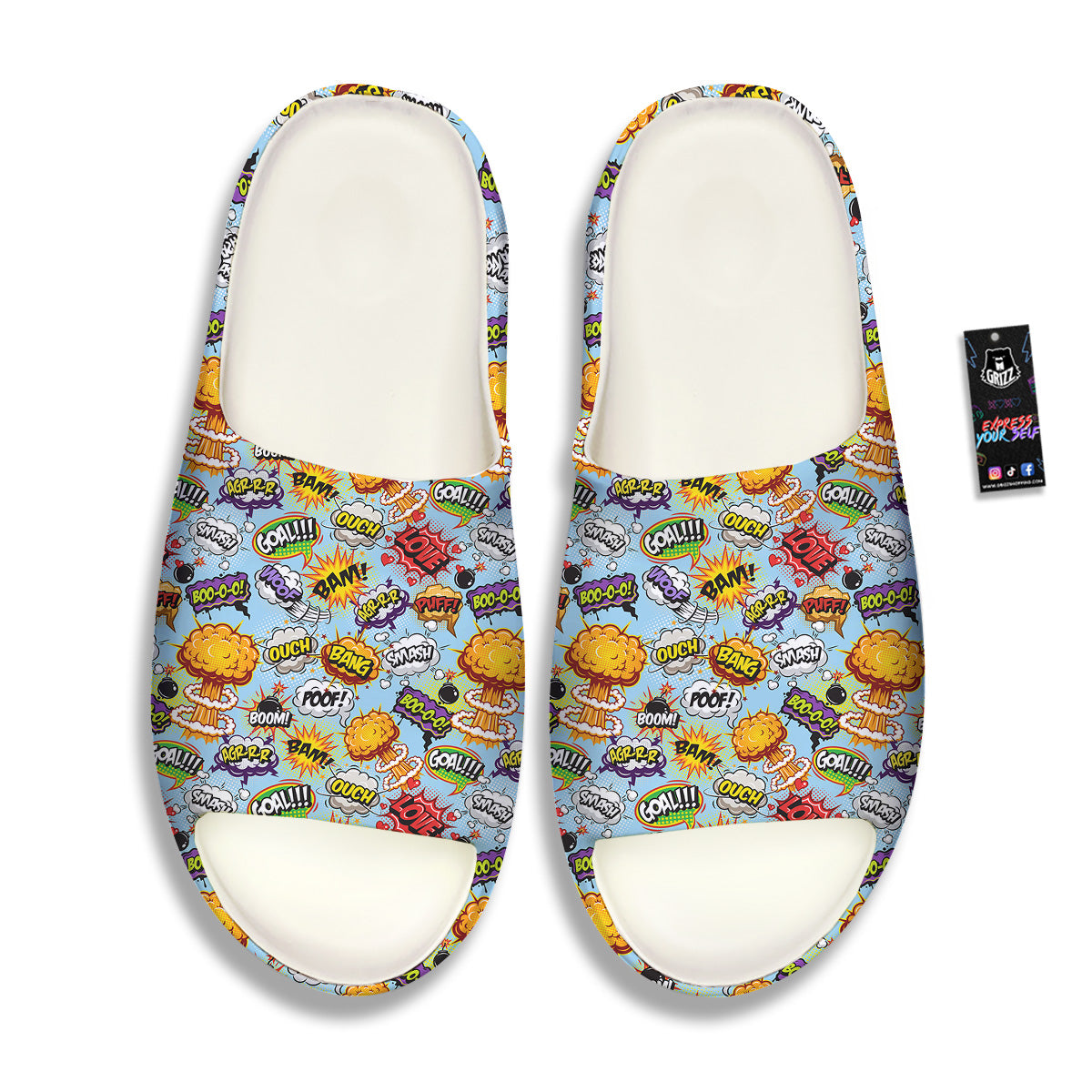 Comics Book Speech Print Pattern Sandals-grizzshop