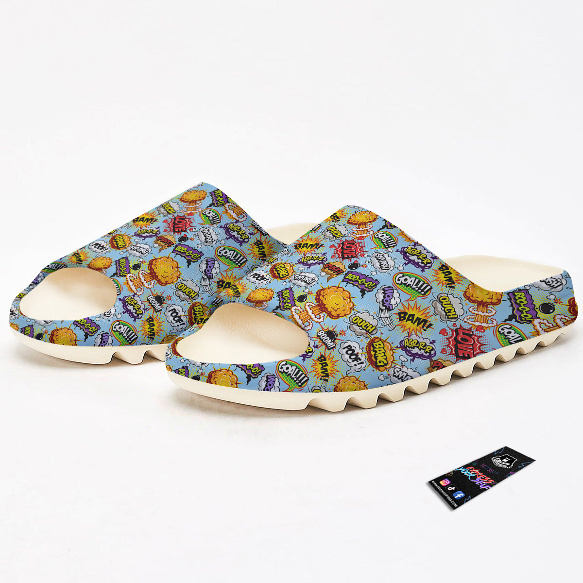 Comics Book Speech Print Pattern Sandals-grizzshop