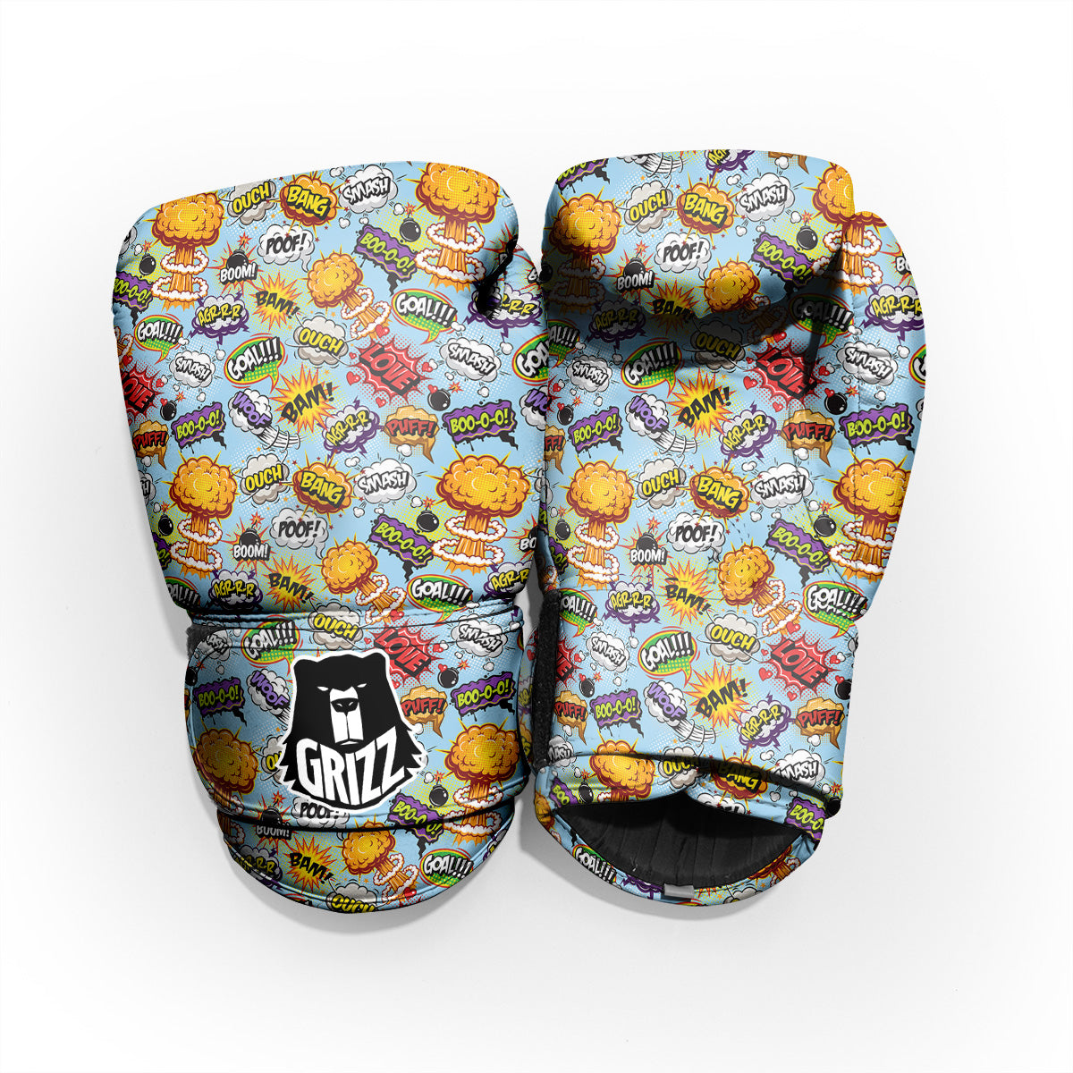 Comics Book Speech Print Pattern Sparring Gloves-grizzshop