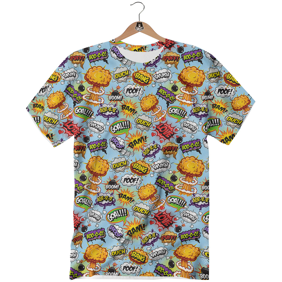 Comics Book Speech Print Pattern T-Shirt-grizzshop