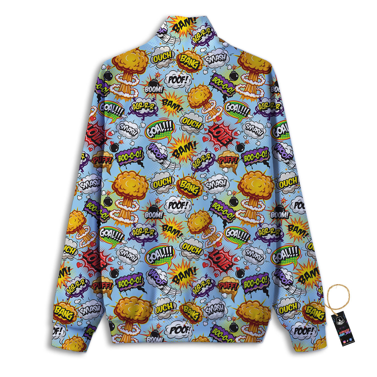 Comics Book Speech Print Pattern Track Jacket-grizzshop