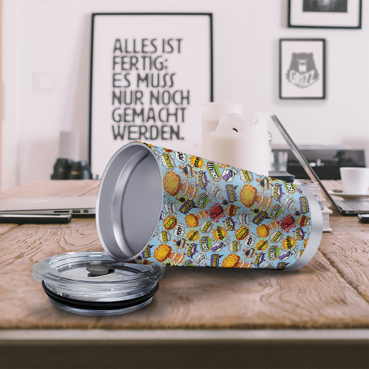 Comics Book Speech Print Pattern Tumbler-grizzshop
