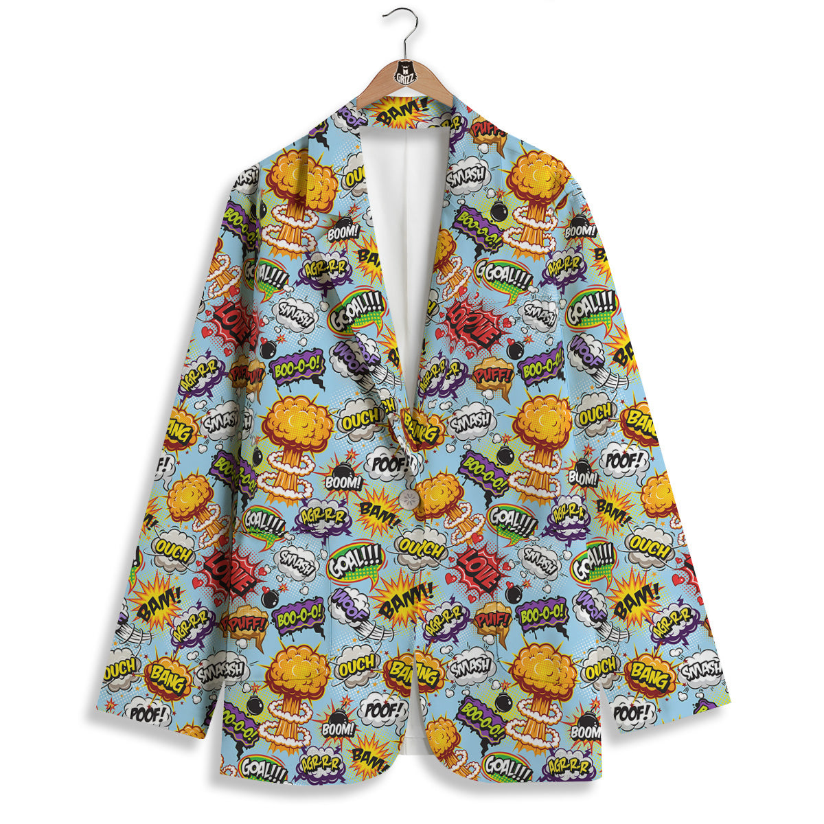 Comics Book Speech Print Pattern Women's Blazer-grizzshop