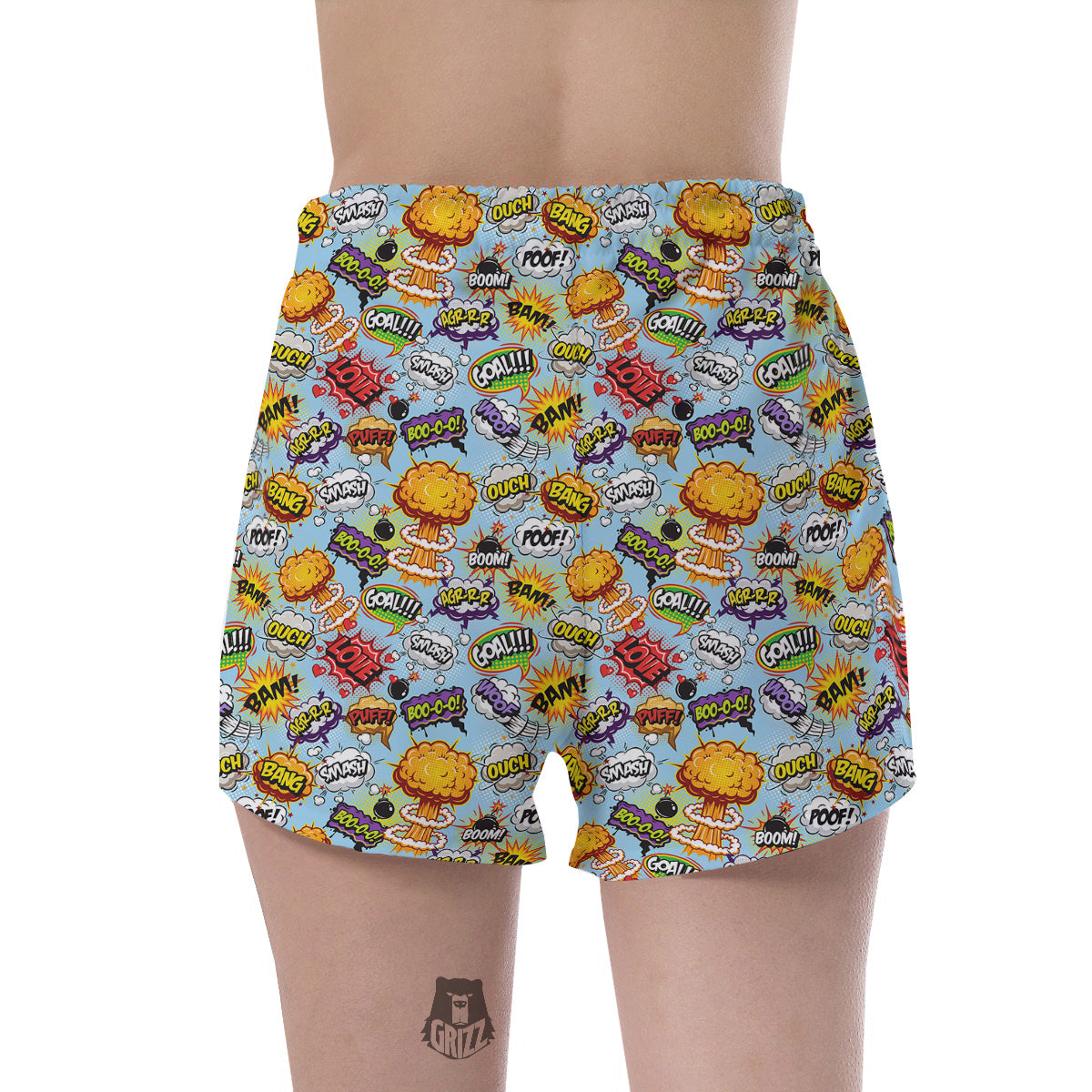 Comics Book Speech Print Pattern Women's Shorts-grizzshop