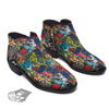 Comics Monsters Graffiti Print Pattern Ankle Boots-grizzshop