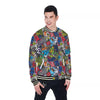 Comics Monsters Graffiti Print Pattern Baseball Jacket-grizzshop