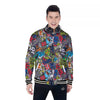 Comics Monsters Graffiti Print Pattern Baseball Jacket-grizzshop