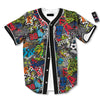 Comics Monsters Graffiti Print Pattern Baseball Jersey-grizzshop