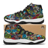 Comics Monsters Graffiti Print Pattern Black Bball Shoes-grizzshop