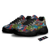 Comics Monsters Graffiti Print Pattern Black Chunky Shoes-grizzshop