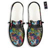 Comics Monsters Graffiti Print Pattern Black Loafers-grizzshop