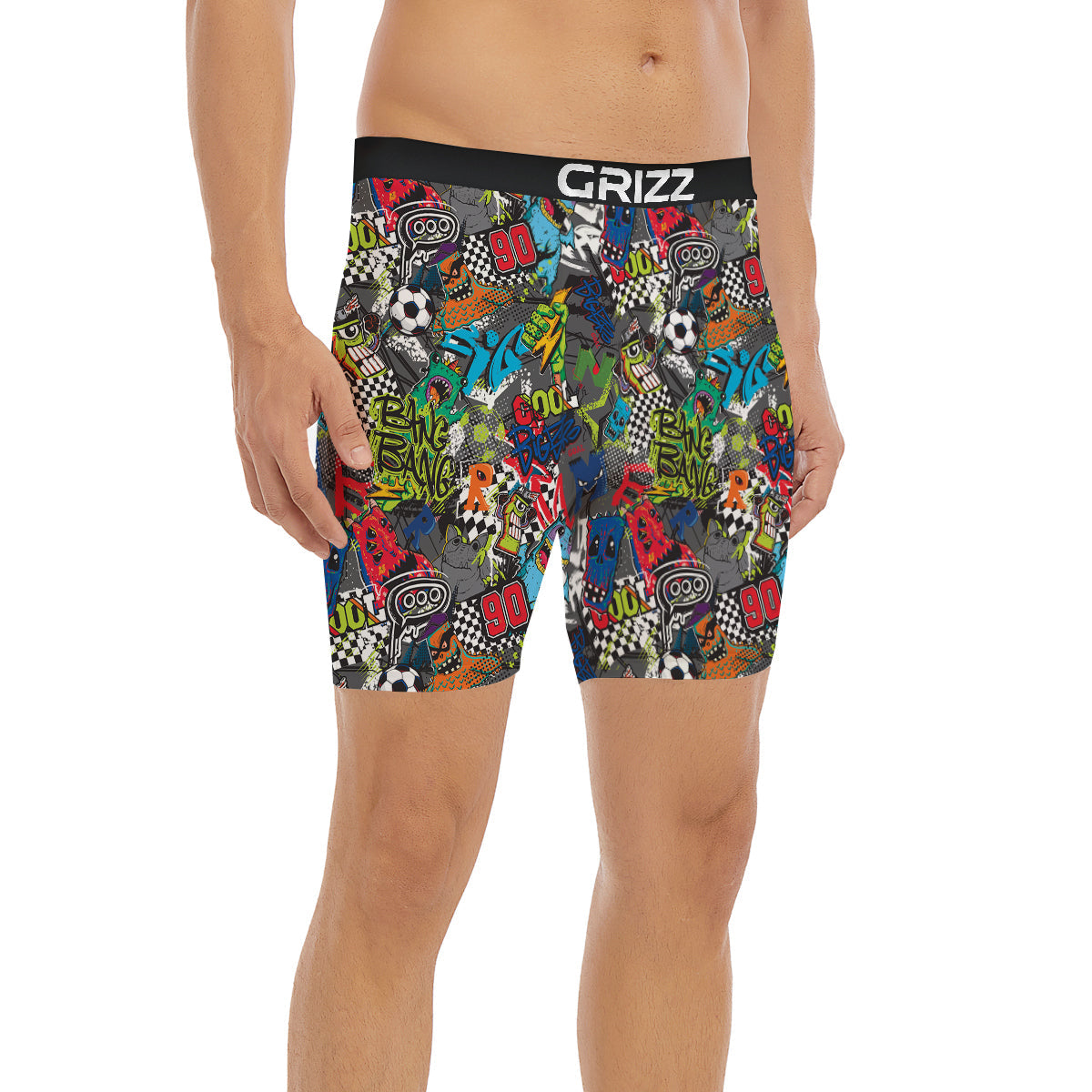 Comics Monsters Graffiti Print Pattern Boxer Briefs-grizzshop