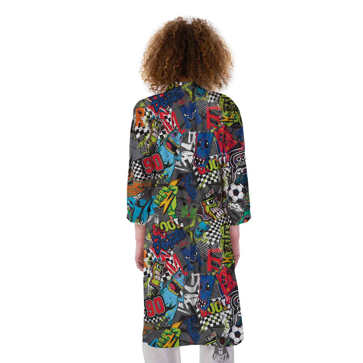 Comics Monsters Graffiti Print Pattern Kimono-grizzshop