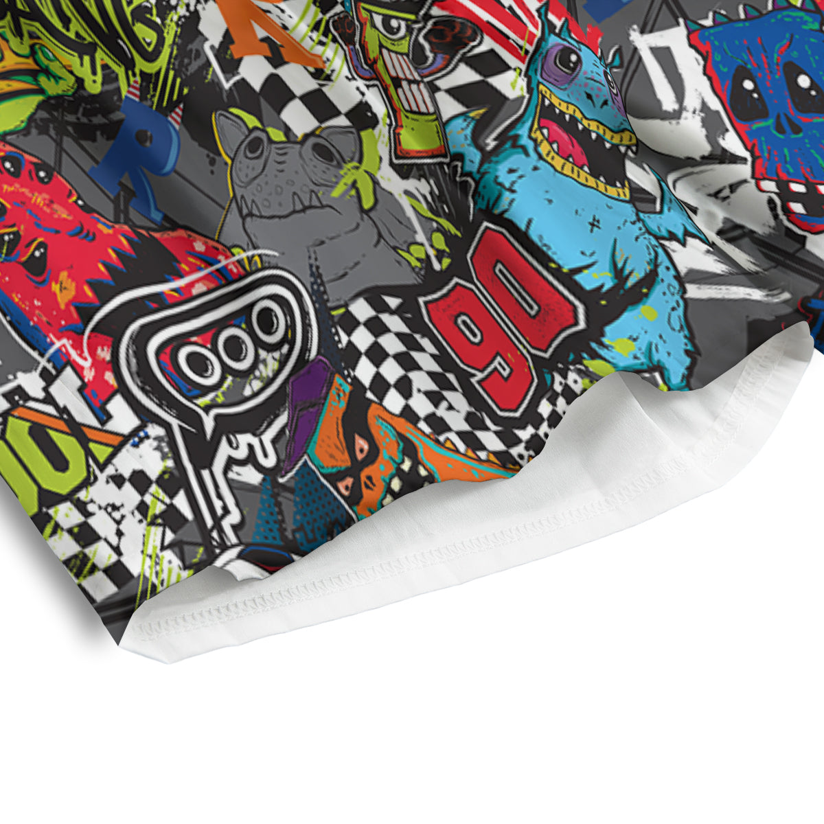 Comics Monsters Graffiti Print Pattern Men's Athletic Shorts