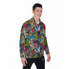 Comics Monsters Graffiti Print Pattern Men's Long Sleeve Shirts-grizzshop