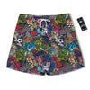 Comics Monsters Graffiti Print Pattern Men's Running Shorts-grizzshop