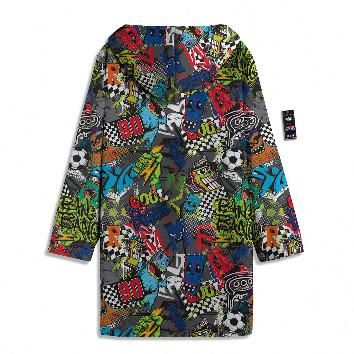 Comics Monsters Graffiti Print Pattern Men's Windbreaker Jacket-grizzshop