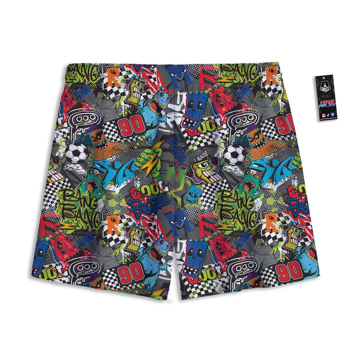 Emoji Cute Christmas Print Pattern Mesh Shorts