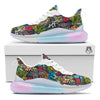 Comics Monsters Graffiti Print Pattern Running Sneakers-grizzshop