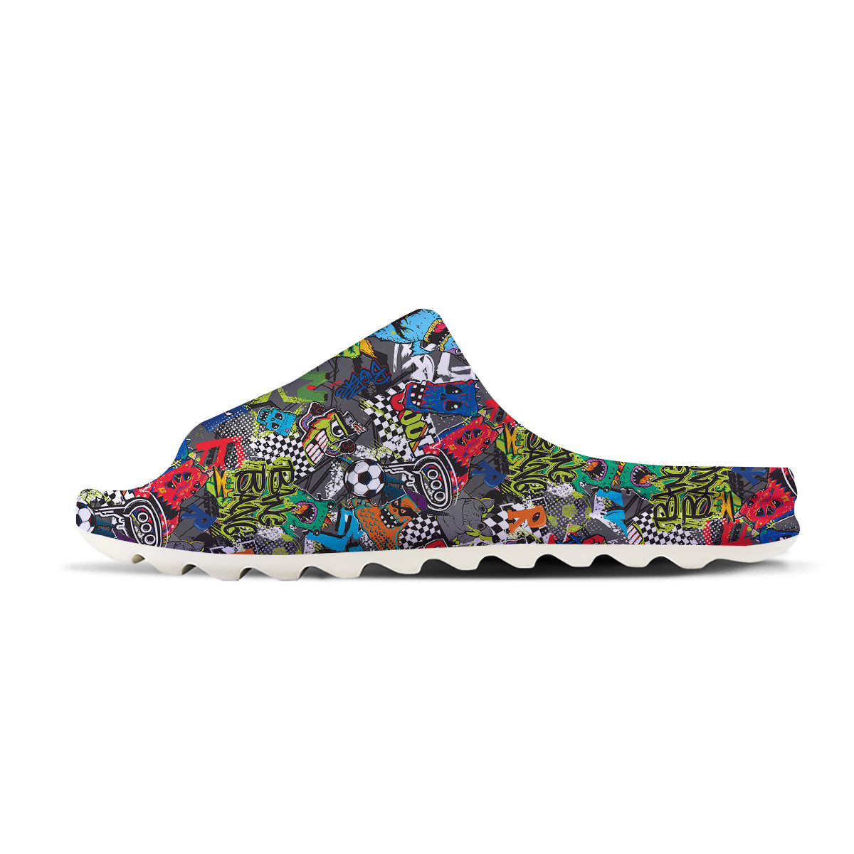 Comics Monsters Graffiti Print Pattern Sandals-grizzshop