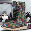 Comics Monsters Graffiti Print Pattern Snow Boots-grizzshop