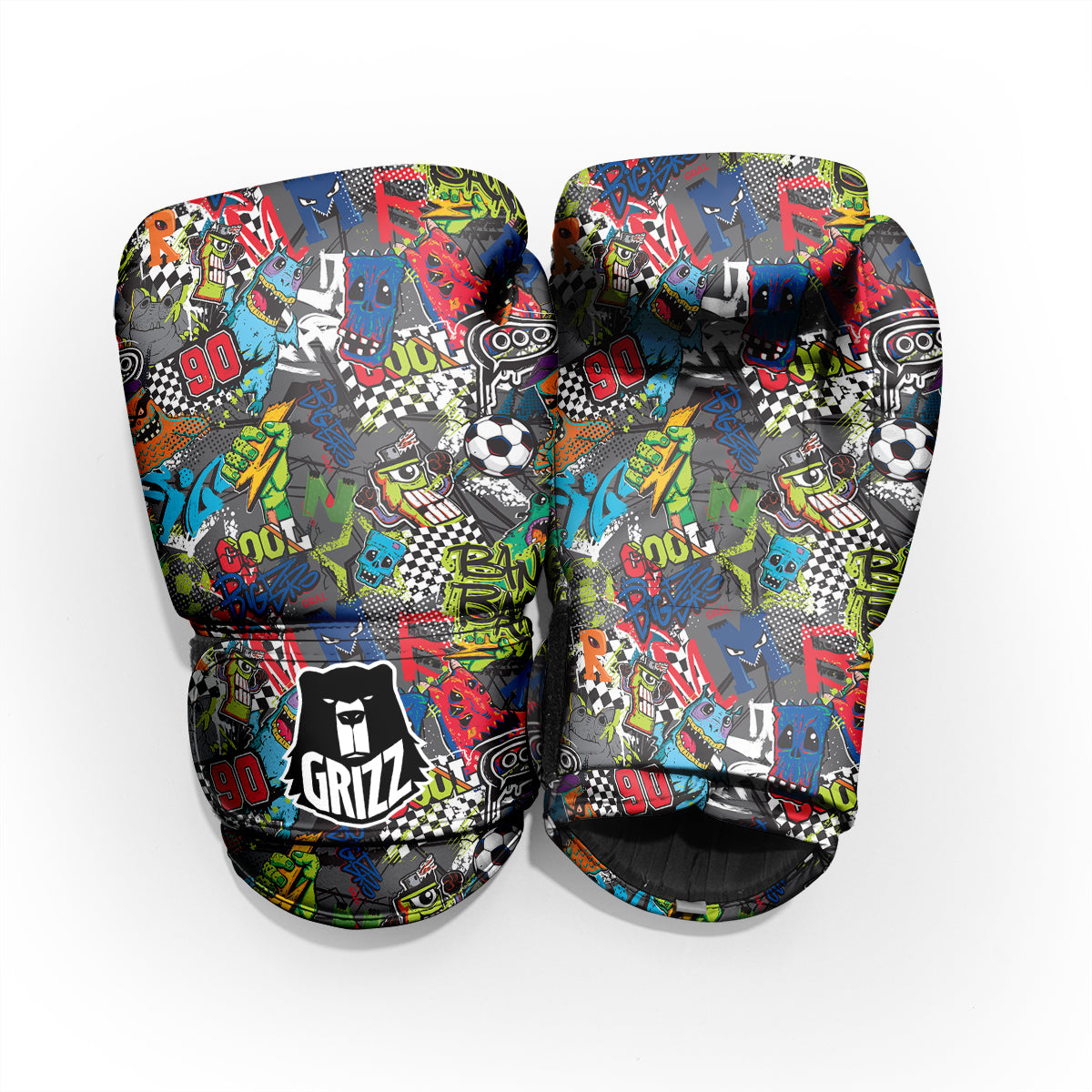 Comics Monsters Graffiti Print Pattern Pro Boxing Glove