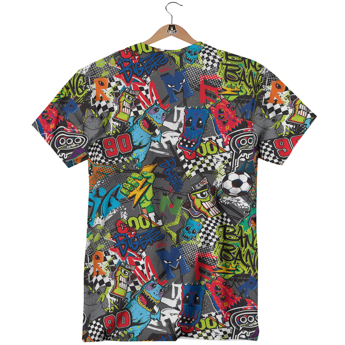 Comics Monsters Graffiti Print Pattern T-Shirt-grizzshop