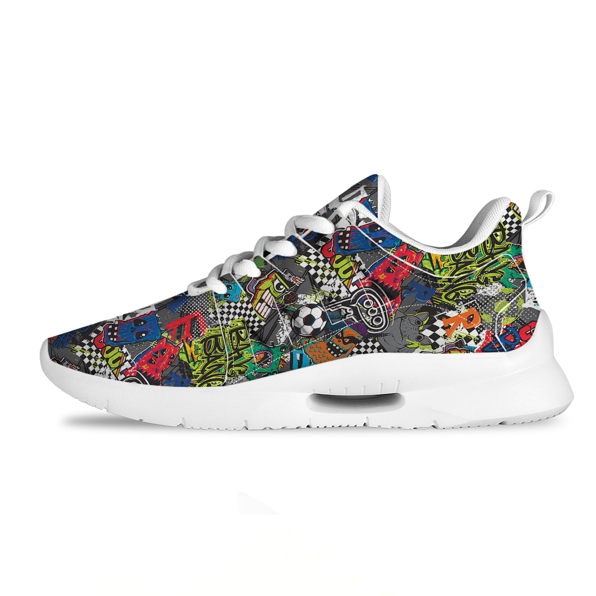 Comics Monsters Graffiti Print Pattern Tennis Shoes-grizzshop