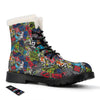 Comics Monsters Graffiti Print Pattern Winter Boots-grizzshop