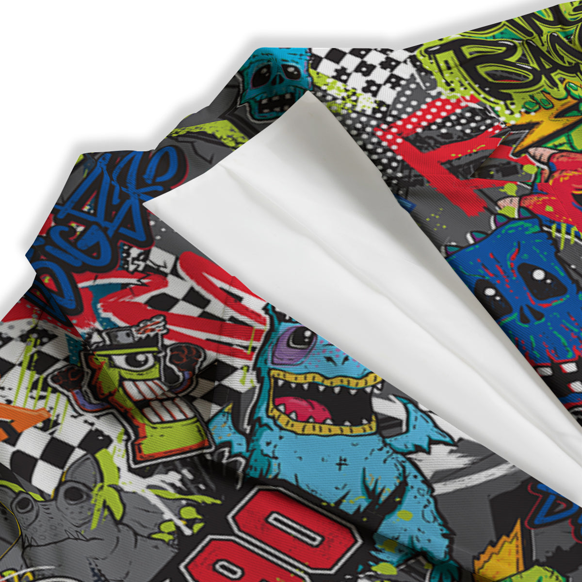 Comics Monsters Graffiti Print Pattern Women's Blazer-grizzshop