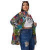 Comics Monsters Graffiti Print Pattern Women's Sherpa Jacket-grizzshop