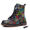 Comics Monsters Graffiti Print Pattern Work Boots-grizzshop