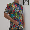 Comics Monsters Graffiti Print Pattern Untucked Shirts-grizzshop