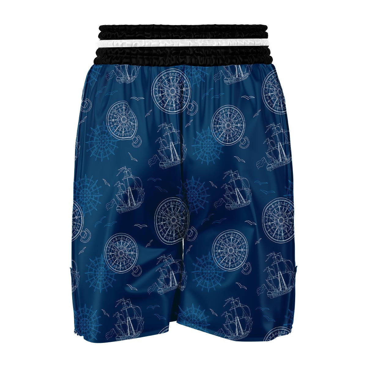 Compass Direction Pattern Print Boxing Shorts-grizzshop