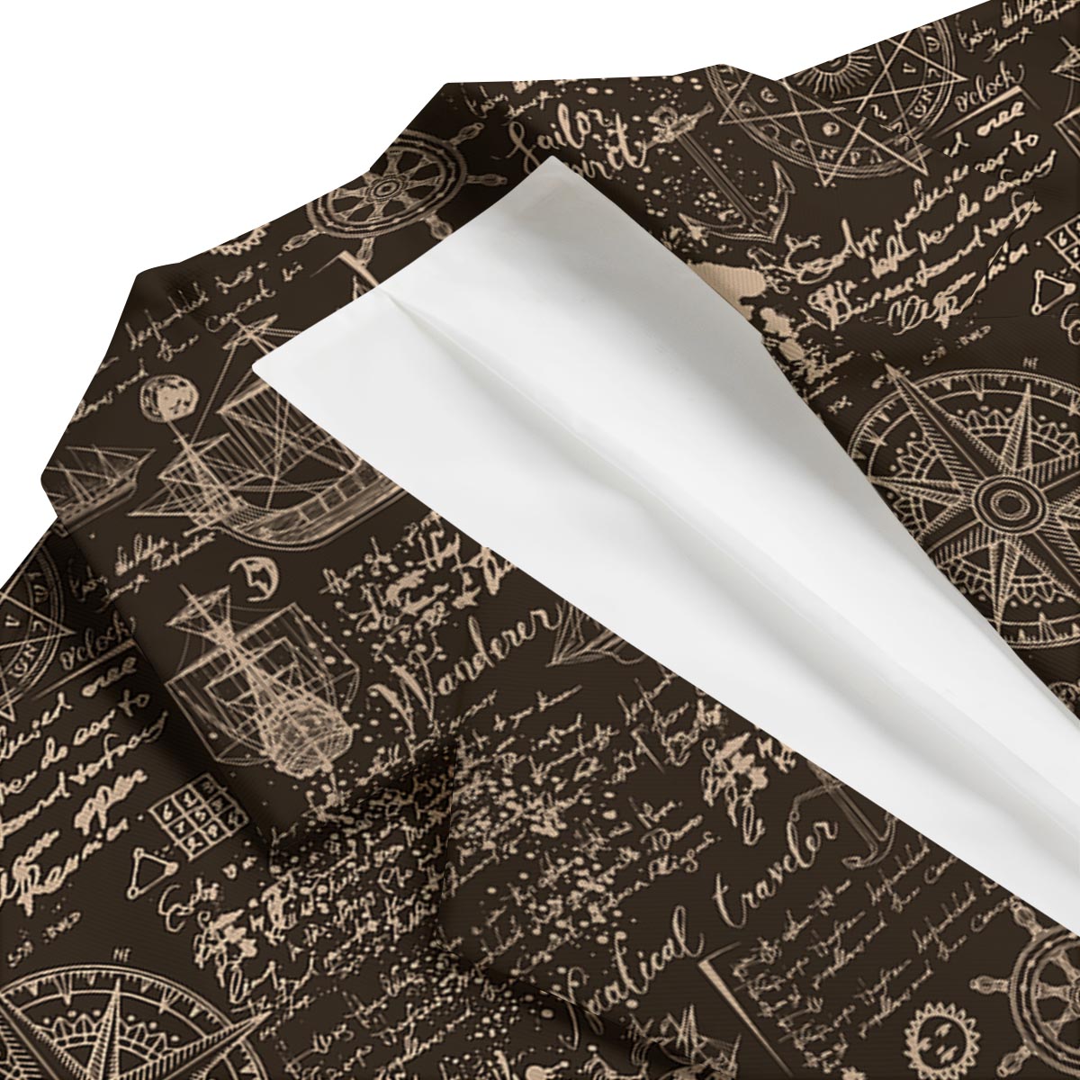 Compass Map Pattern Print Men's Blazer-grizzshop